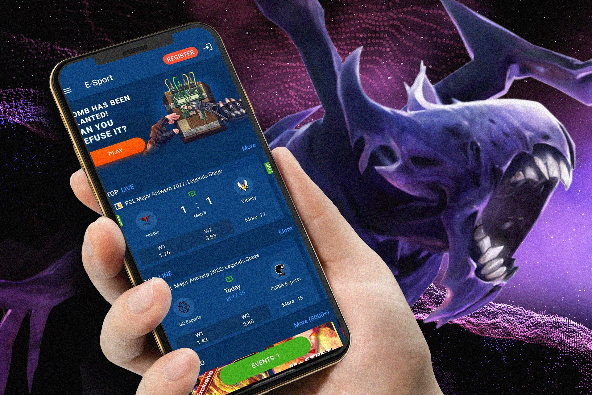 You can bet on Dota 2 or Starcraft in the Mostbet app.