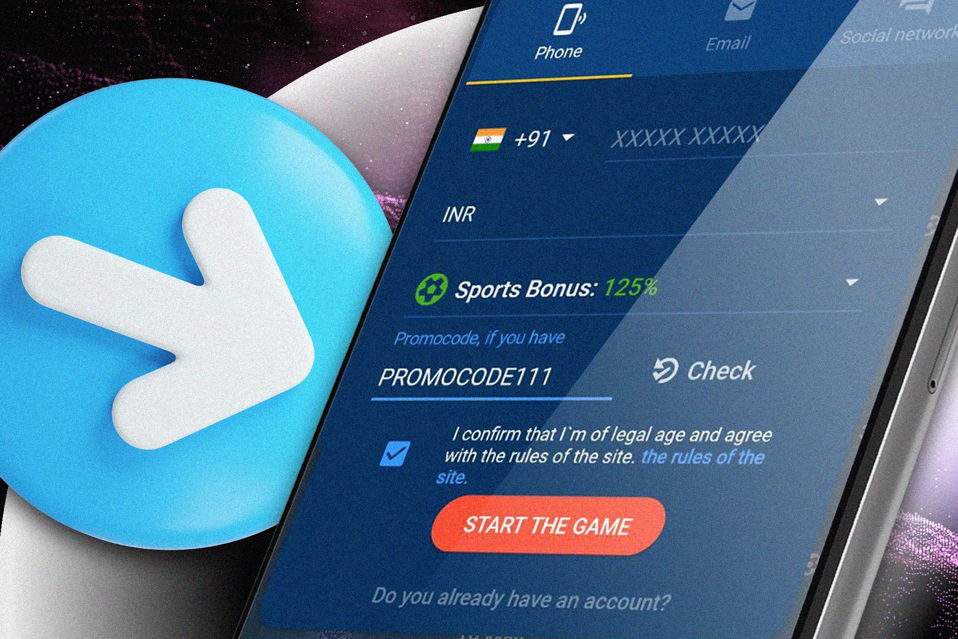 Use our promocode and get even bigger welcome bonus.