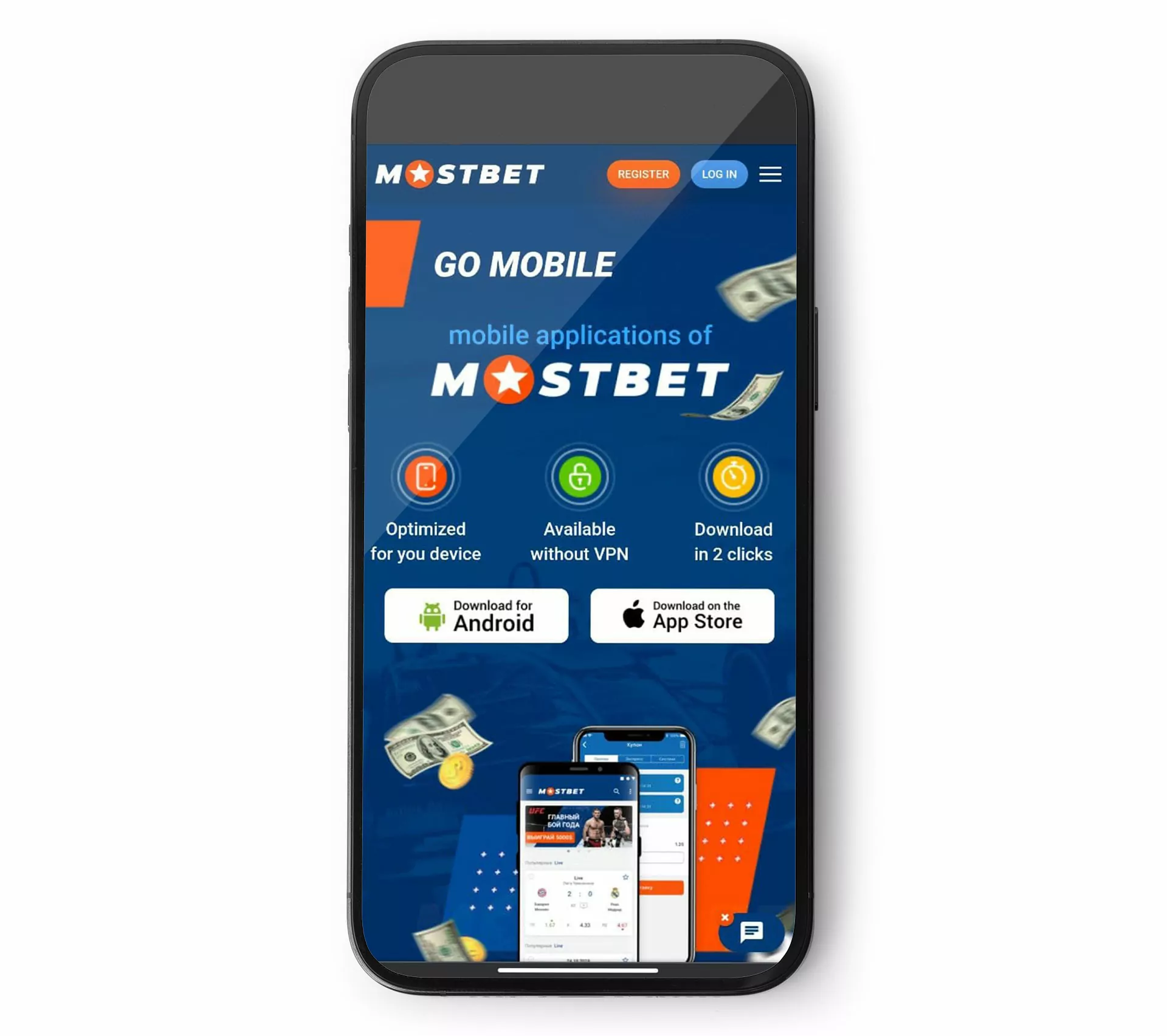 Download and install the Mostbet app on your iOS device.