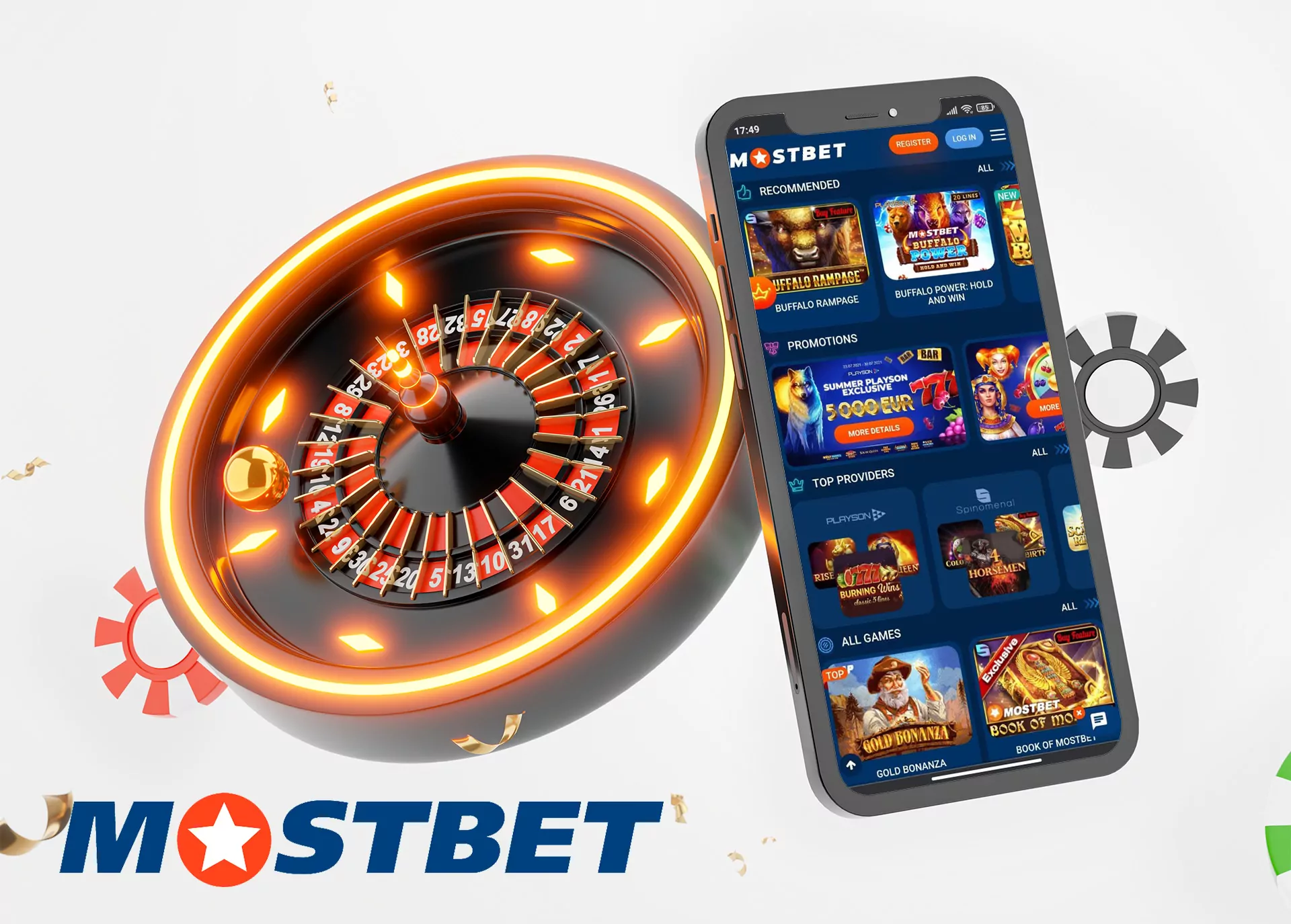 There are a lot of popular casino games on a specifiac page of the Mostbet app.